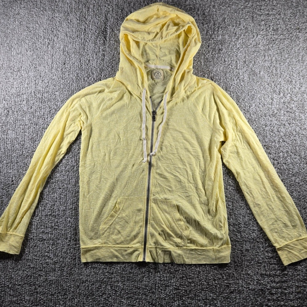 American Eagle Hoodie Yellow Zip Up Slub Jersey Softcore Women XL